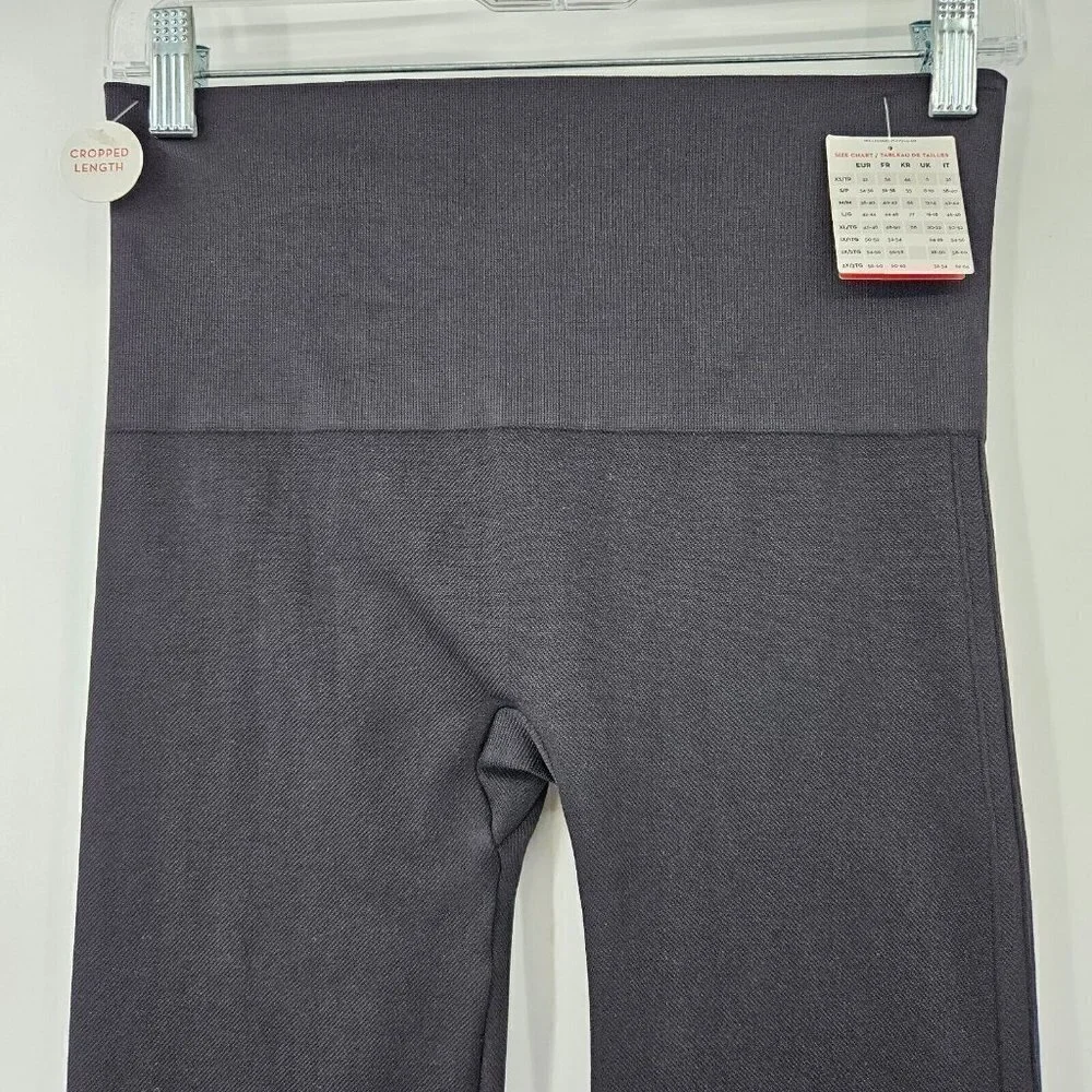 Spanx Look At Me Now Cropped Leggings Black Women's Size L NEW Yoga Athleisure